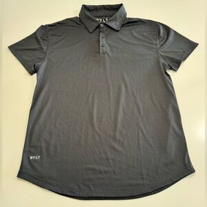 Bylt Basics Polo Shirt Men's Large Black Performance Stretch Short Sleeve Golf